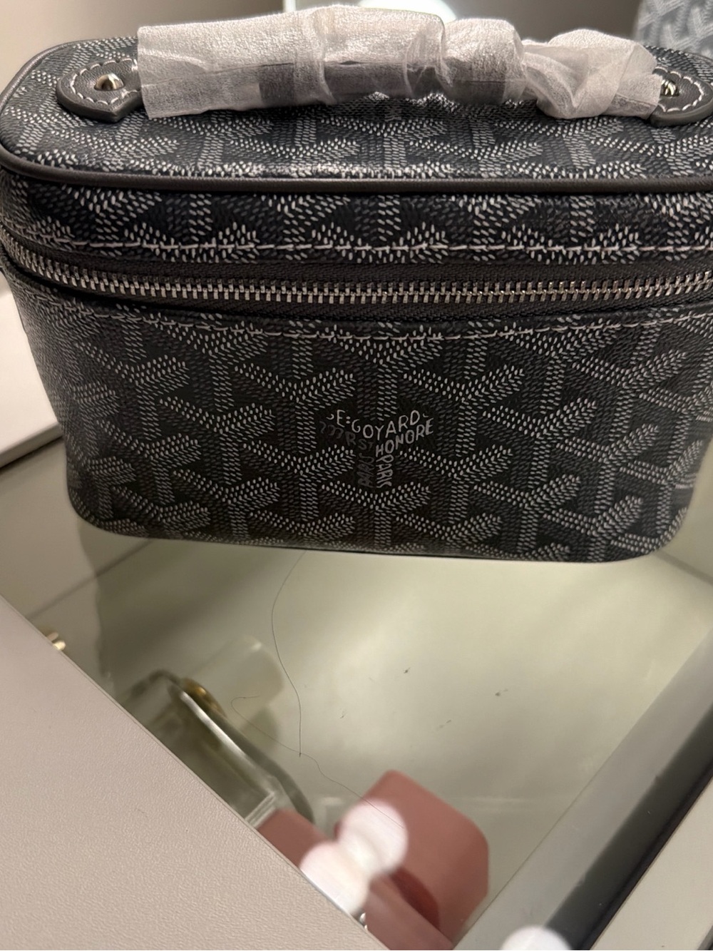 Goyard Black and Gray Toiletry Case with Goyardine Pattern